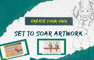 Text on image reads: Create your own Set to Soar Artwork